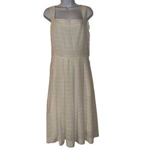 NWT Cremieux Cream Tank Pleated Dress Womens 10 Summer Wedding Party Work